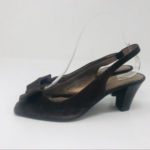 Liz Claiborne Suede Slingback Peep toe Heels